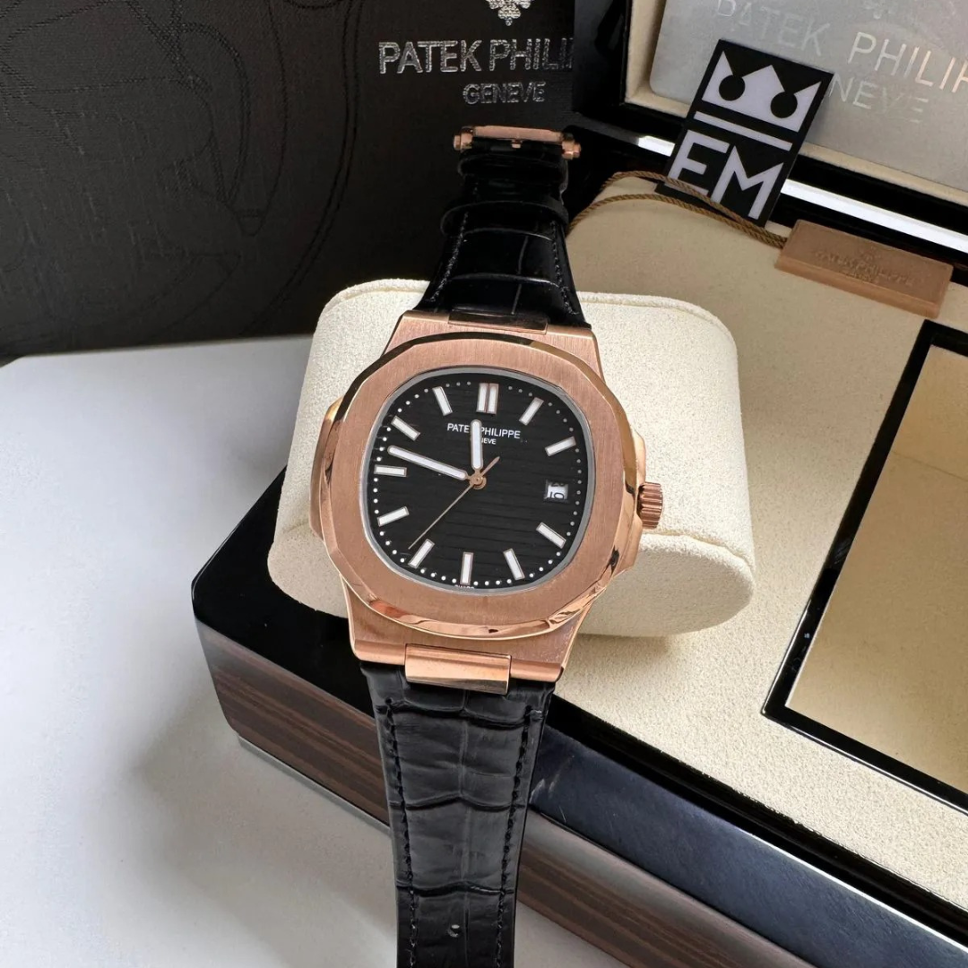 PP Nautilus Rose Gold Black Automatic