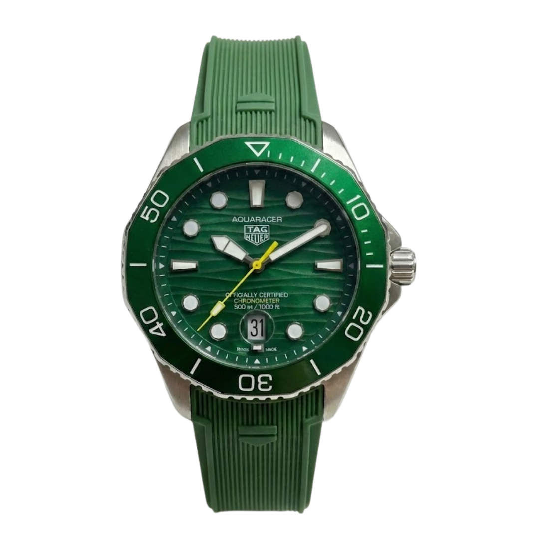 TH Aquaracer Green Chronometer 300M Rubber Strap